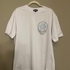 NIB Market Studios Embroidered Embellished Rhinestones Skull White T-Shirt XL